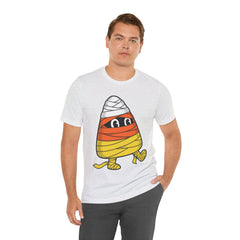 Funny Halloween Candy Corn Mummy Creeping Graphic T-Shirt
