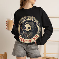 Funny Grim Reaper Spoiler Alert Everybody Dies 2 Crewneck Sweatshirt