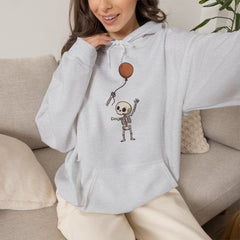 Funny Skeleton Balloon Floating Hand Retro Halloween Hoodie