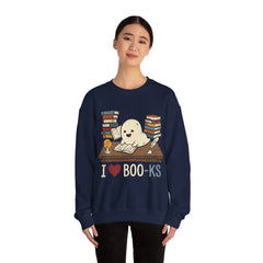Funny Ghost Book Club I Love Books Retro Crewneck Sweatshirt