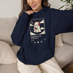 Funny Sad Ghost Song To Cry To Retro Music Player Hoodie