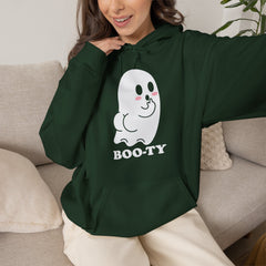 BOOty Cute Kawaii Cheeky Ghost Halloween Vector Art Hoodie