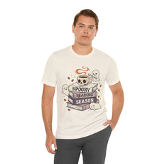 Spooky Reading Season Skull Coffee Mug Retro T-Shirt