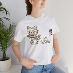 Funny Toilet Paper Mummy Cat Halloween T-Shirt