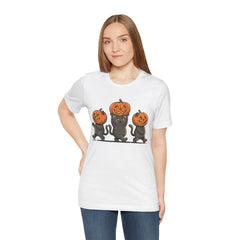 Cute Halloween Black Cats Pumpkin Helmet T-Shirt