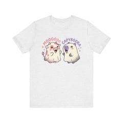 Funny Capyboora and Cow Ghost Retro Halloween T-Shirt
