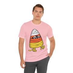 Funny Halloween Candy Corn Mummy Creeping Graphic T-Shirt