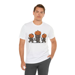 Cute Halloween Black Cats Pumpkin Helmet T-Shirt