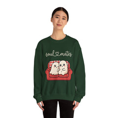 Cute Soul Mates Ghost Red Couch Retro Crewneck Sweatshirt