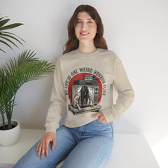 Funny Horror Movie TV Parody My Life Is One Weird Horror Flick Crewneck Sweatshirt