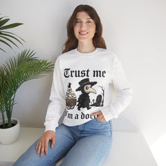 Funny Plague Doctor Trust Me Im A Doctor Retro Crewneck Sweatshirt