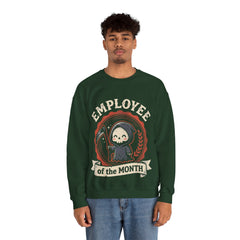 Funny Chibi Grim Reaper Employee Of The Month Retro Crewneck Sweatshirt