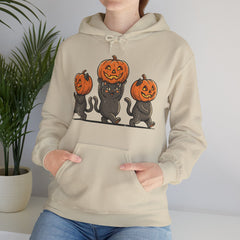 Cute Halloween Black Cats Pumpkin Helmet Hoodie