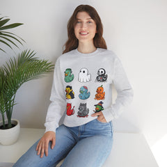 Cute Spooky Rubber Ducky Halloween Mascot Crewneck Sweatshirt