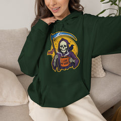Funny Grim Reaper I Love My Work Coffee Retro Hoodie