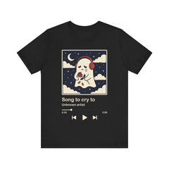 Funny Sad Ghost Song To Cry To Retro Music Player T-Shirt