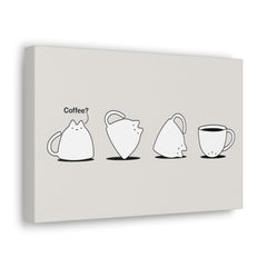 Cat Coffee Canvas
