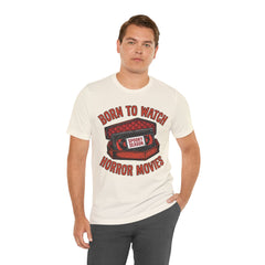 Funny Retro VHS Tape Coffin Born To Watch Horror Movies T-Shirt
