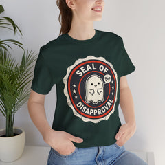 Funny Ghost Seal Of Disapproval Retro Badge T-Shirt