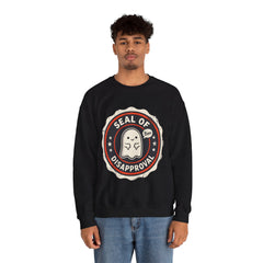 Funny Ghost Seal Of Disapproval Retro Badge Crewneck Sweatshirt