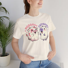 Funny Capyboora and Cow Ghost Retro Halloween T-Shirt