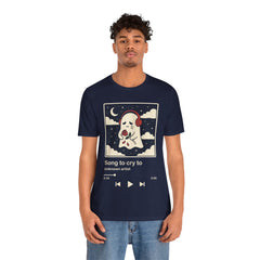 Funny Sad Ghost Song To Cry To Retro Music Player T-Shirt