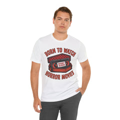 Funny Retro VHS Tape Coffin Born To Watch Horror Movies T-Shirt