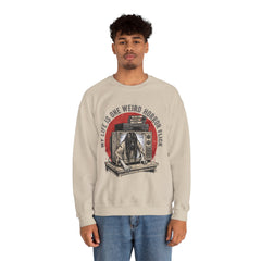 Funny Horror Movie TV Parody My Life Is One Weird Horror Flick Crewneck Sweatshirt