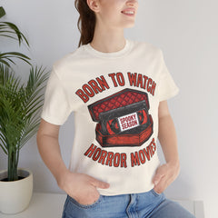 Funny Retro VHS Tape Coffin Born To Watch Horror Movies T-Shirt