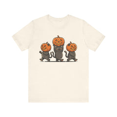 Cute Halloween Black Cats Pumpkin Helmet T-Shirt