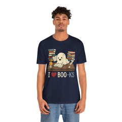 Funny Ghost Book Club I Love Books Retro T-Shirt