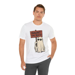 Spooky Protest Ghost Haunt The Rich Sarcastic T-Shirt