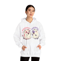 Funny Capyboora and Cow Ghost Retro Halloween Hoodie