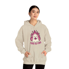Funny Ghost This Is Fine Coffee Retro Hoodie
