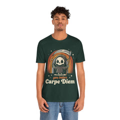 Funny Grim Reaper Carpe Diem Seize The Day Retro T-Shirt