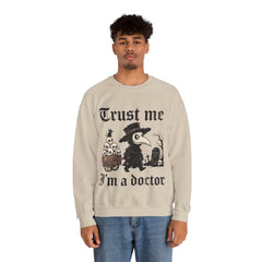 Funny Plague Doctor Trust Me Im A Doctor Retro Crewneck Sweatshirt