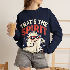 Funny Ghost That's The Spirit Retro Halloween Crewneck Sweatshirt