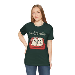 Cute Soul Mates Ghost Red Couch Retro T-Shirt