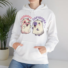 Funny Capyboora and Cow Ghost Retro Halloween Hoodie