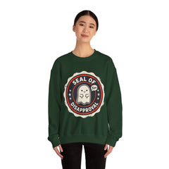 Funny Ghost Seal Of Disapproval Retro Badge Crewneck Sweatshirt