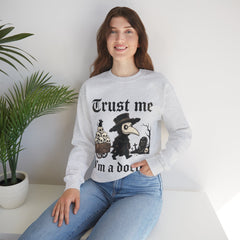 Funny Plague Doctor Trust Me Im A Doctor Retro Crewneck Sweatshirt