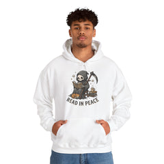 Funny Grim Reaper Read In Peace Book Cat Hoodie