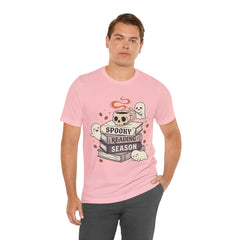 Spooky Reading Season Skull Coffee Mug Retro T-Shirt