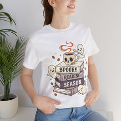 Spooky Reading Season Skull Coffee Mug Retro T-Shirt