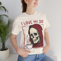 Sarcastic Grim Reaper Coffee Lover Retro T-Shirt