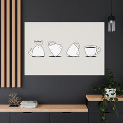 Cat Coffee Canvas