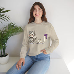 Funny Toilet Paper Mummy Cat Halloween Crewneck Sweatshirt