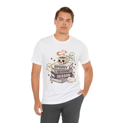 Spooky Reading Season Skull Coffee Mug Retro T-Shirt