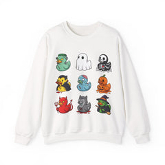 Cute Spooky Rubber Ducky Halloween Mascot Crewneck Sweatshirt