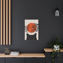 Abstract Boho Cat and Sun Canvas